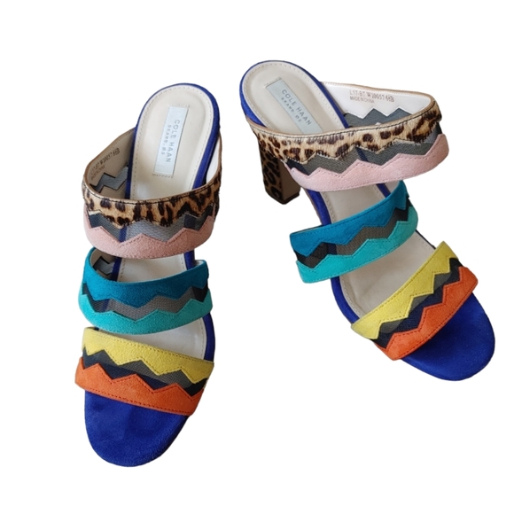 Cole Haan Emilia Real Fur Calf Hair Slip On Heels - Picture 3 of 14